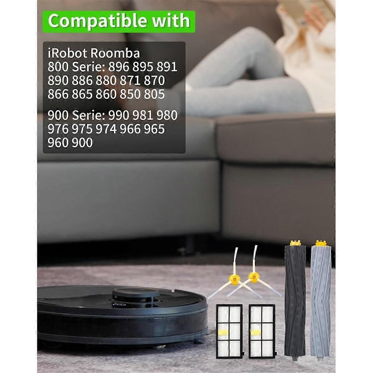Main Side Brush HEPA Filter Parts Compatible with Roomba Series