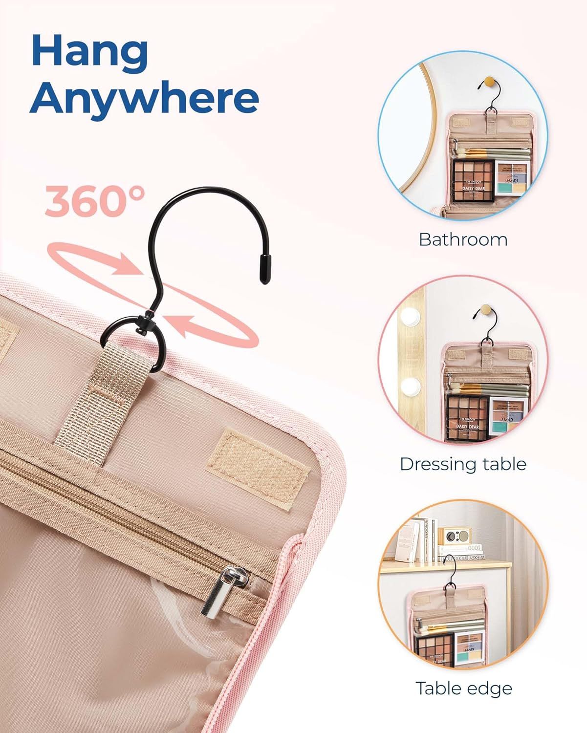 Makeup Bag Large Capacity Portable Organizer Travel Case for Toiletries Cosmetics