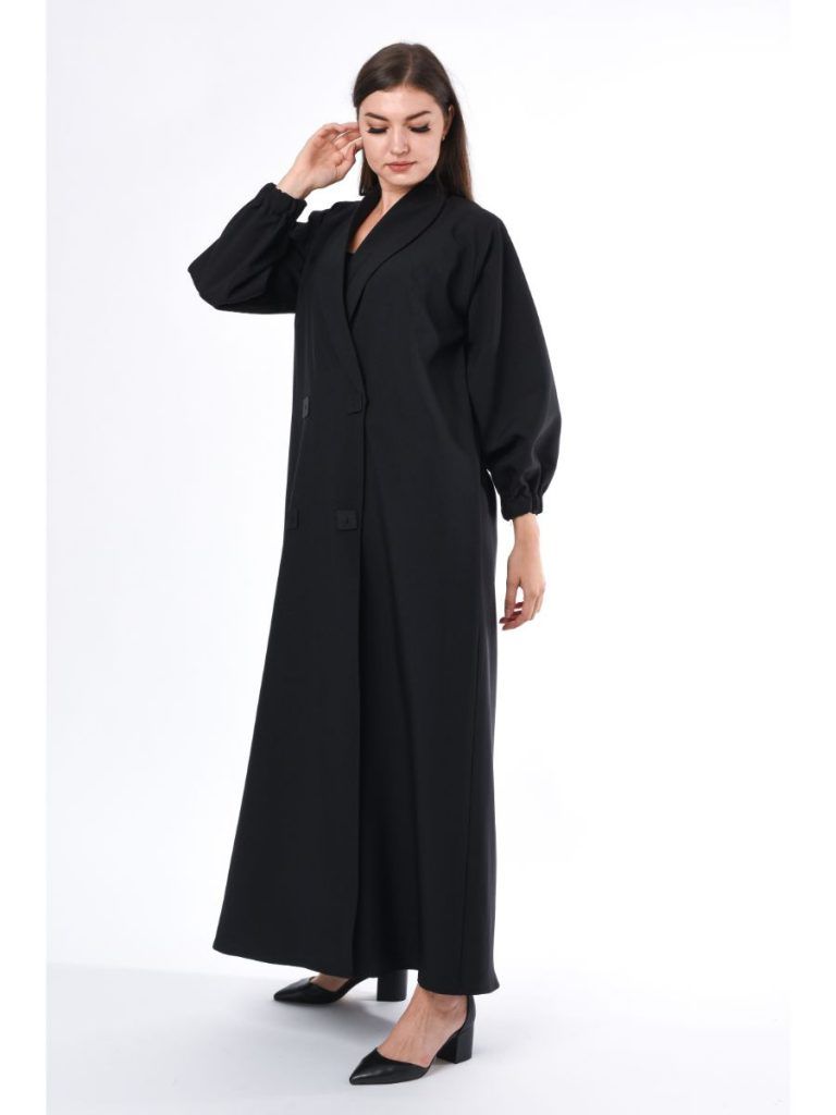 MOiSTREET Black Coat Style Abaya