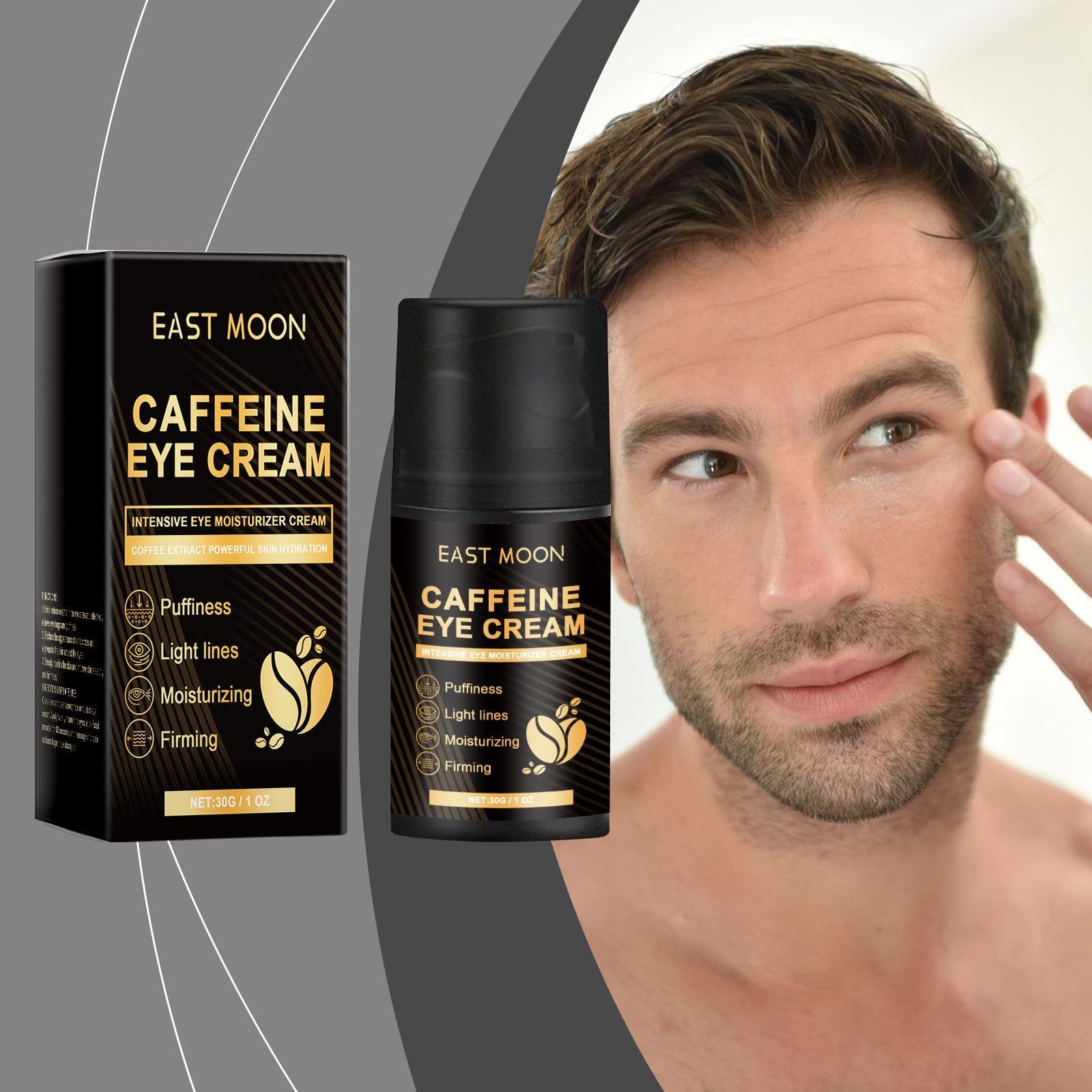 Caffeine Eye Cream, Hydrating, Firming, Compact, Anti-Aging, Brightening ,30g