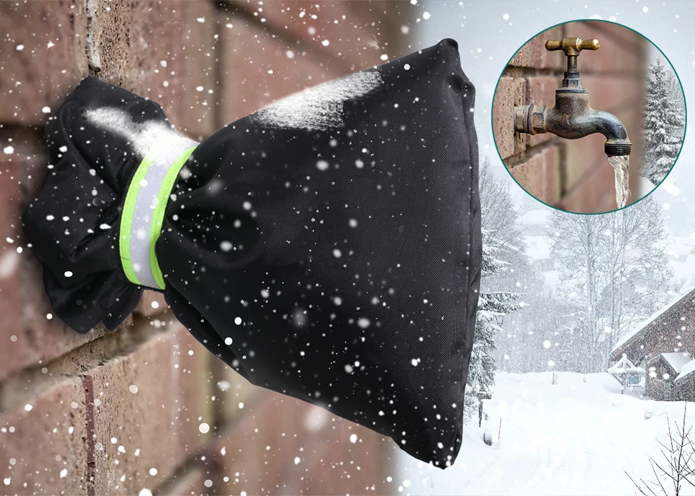 Outside Tap Covers Thickened Tap Jacket Insulated Protector With Reflective Strip