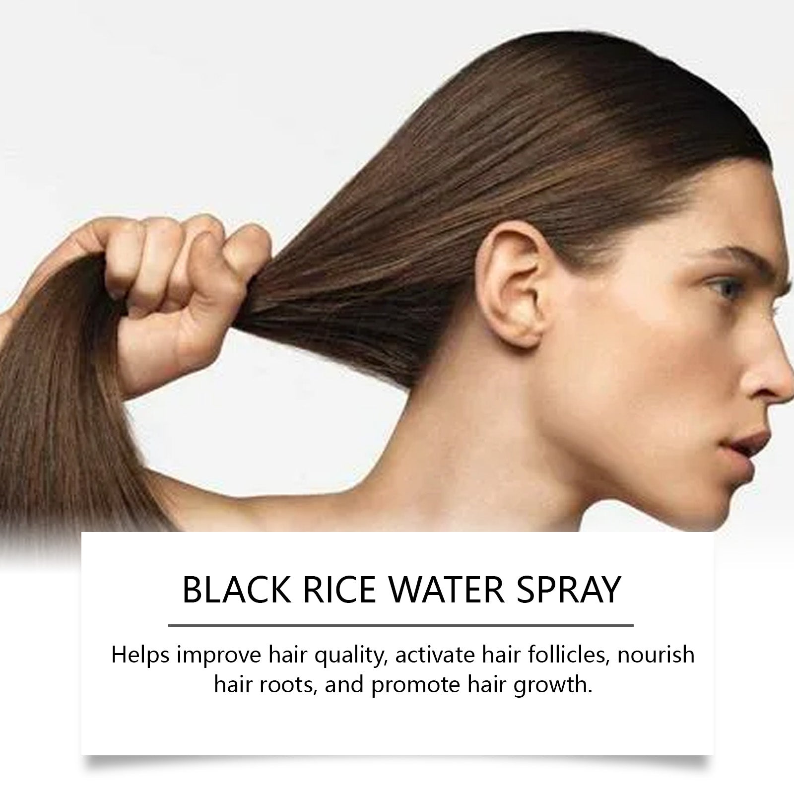 Black Rice Hair Spray, Gentle Leave-In Fragrance, Nourishing, Strong, Fluffy Hair ,100ml