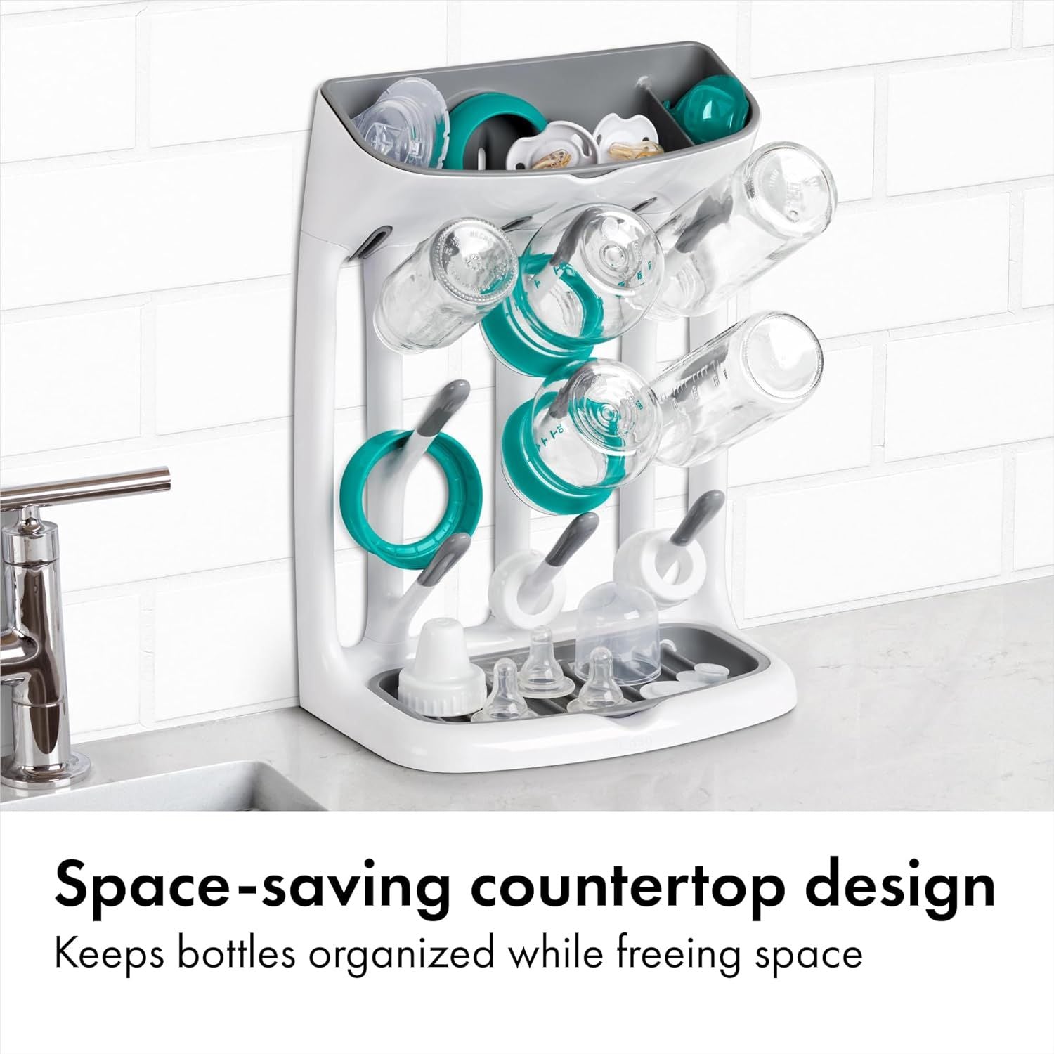Space-Saving Baby Bottle Drying Rack Compact Dish Drying Rack with Removable Trays