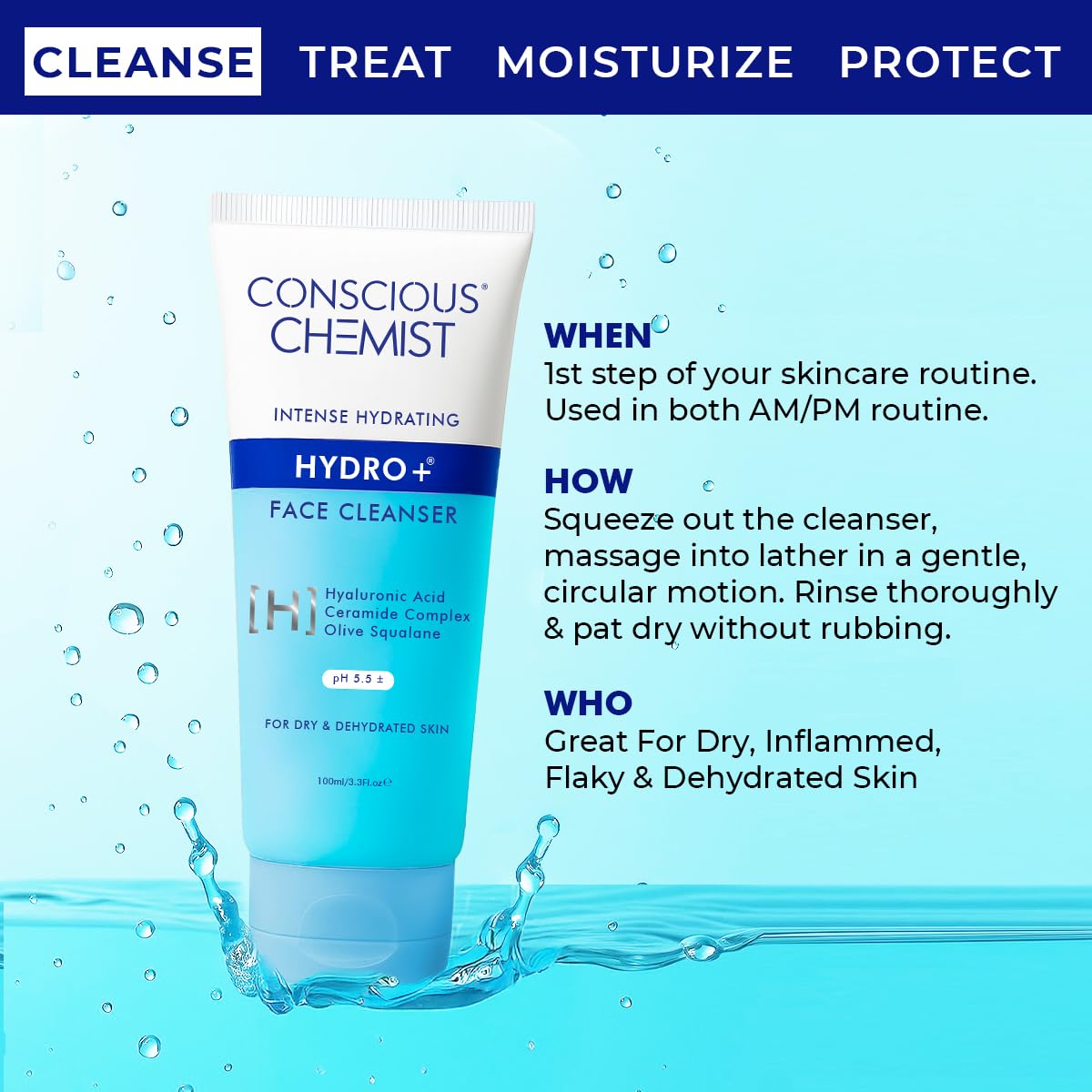 Conscious Chemist Gentle Face Wash for Dry Skin | 100ml