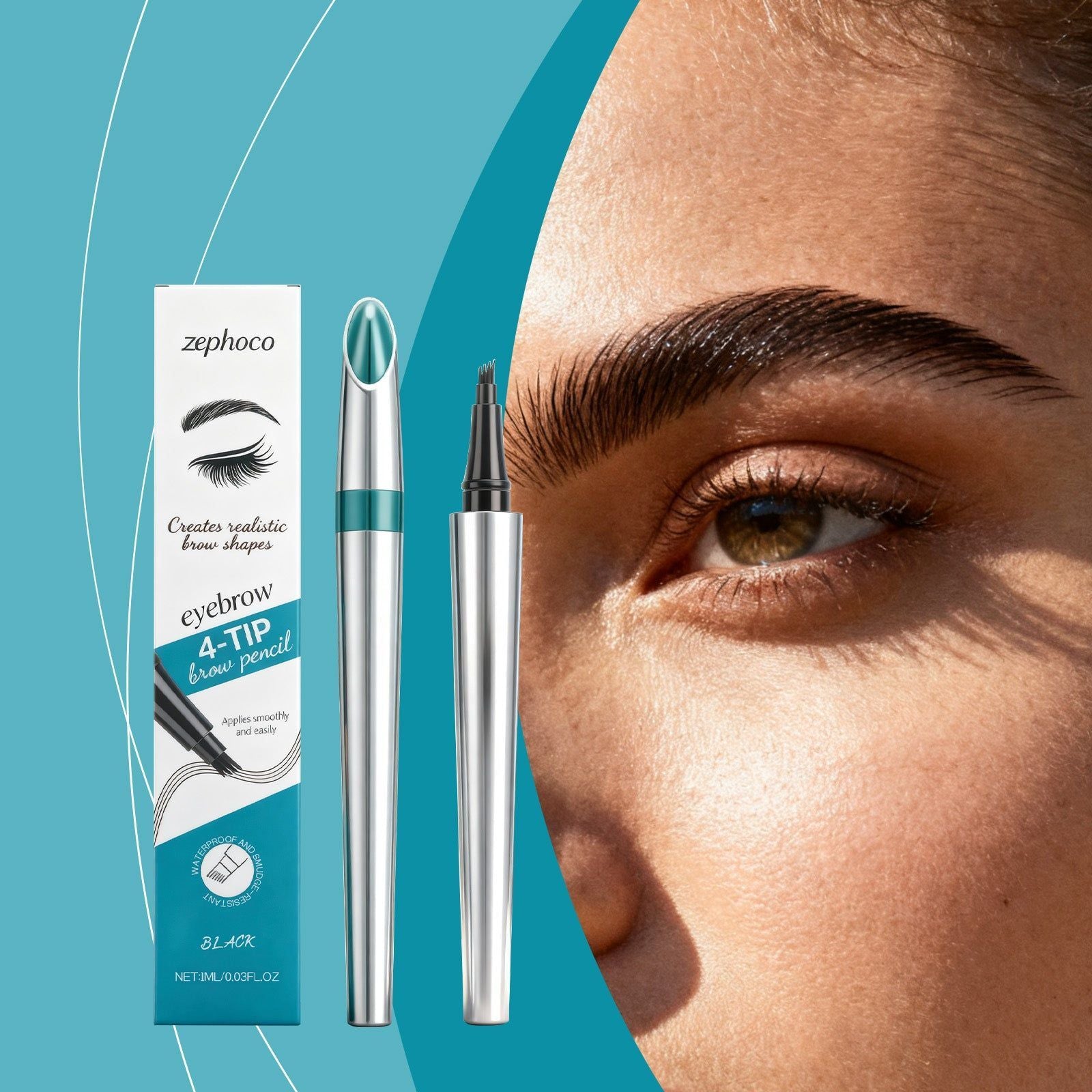 Anti-Glare Eyebrow Pencil, Waterproof, Long-Lasting, Natural Eyebrow Setting ,1ml