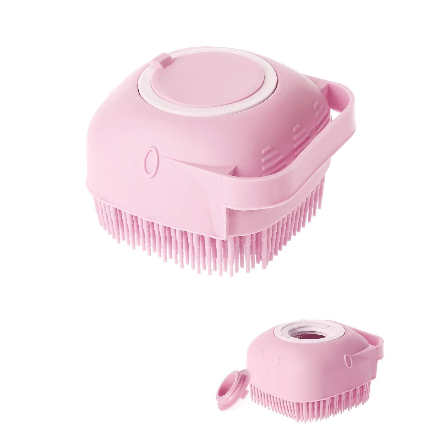 Silicone Massage Bath Brush with Soap Dispenser Handle Body Shower Scrubber