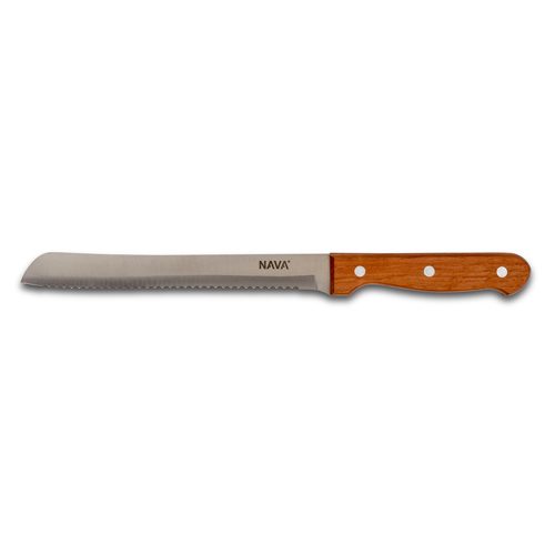 NAVA Stainless Steel Bread Knife Terrestrial with Wooden Handle, 33cm