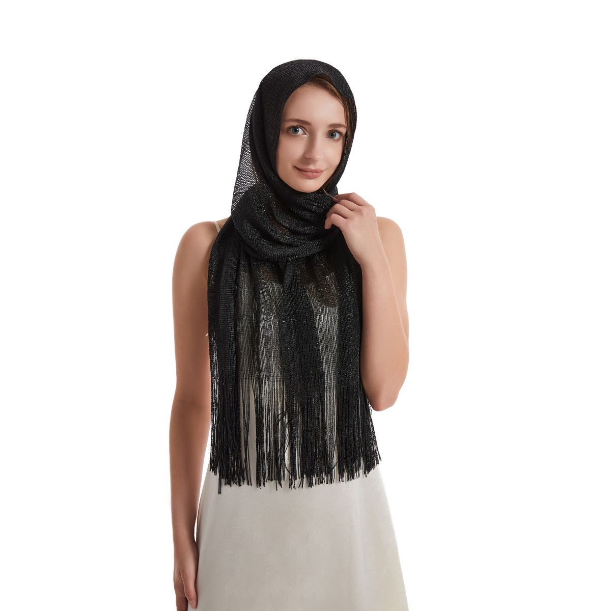 Teal Chiffon Shawl Wrap for Women Evening & Wedding