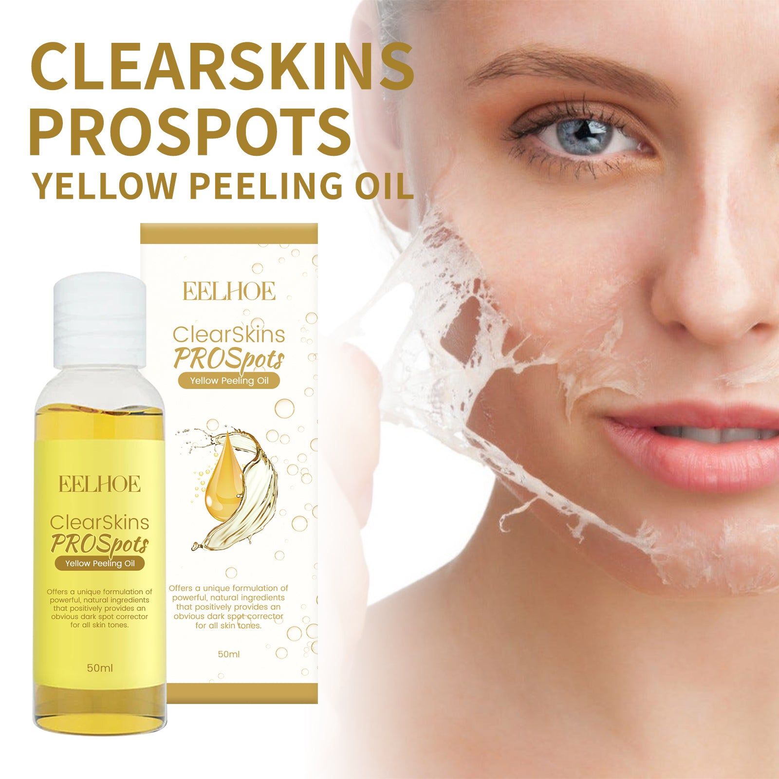 Brightening Skin Exfoliating Oil, Deep Cleansing, Dark Spot Removal, Moisturizing, Natural Glow ,50ml