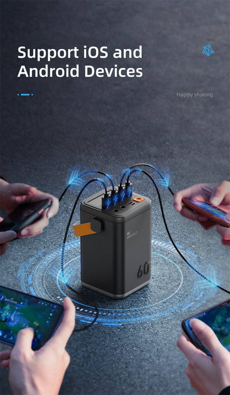 Power Bank Fast Charger 60000mah Power Station Outdoor Mobile 36W Energy Storage Power Supply