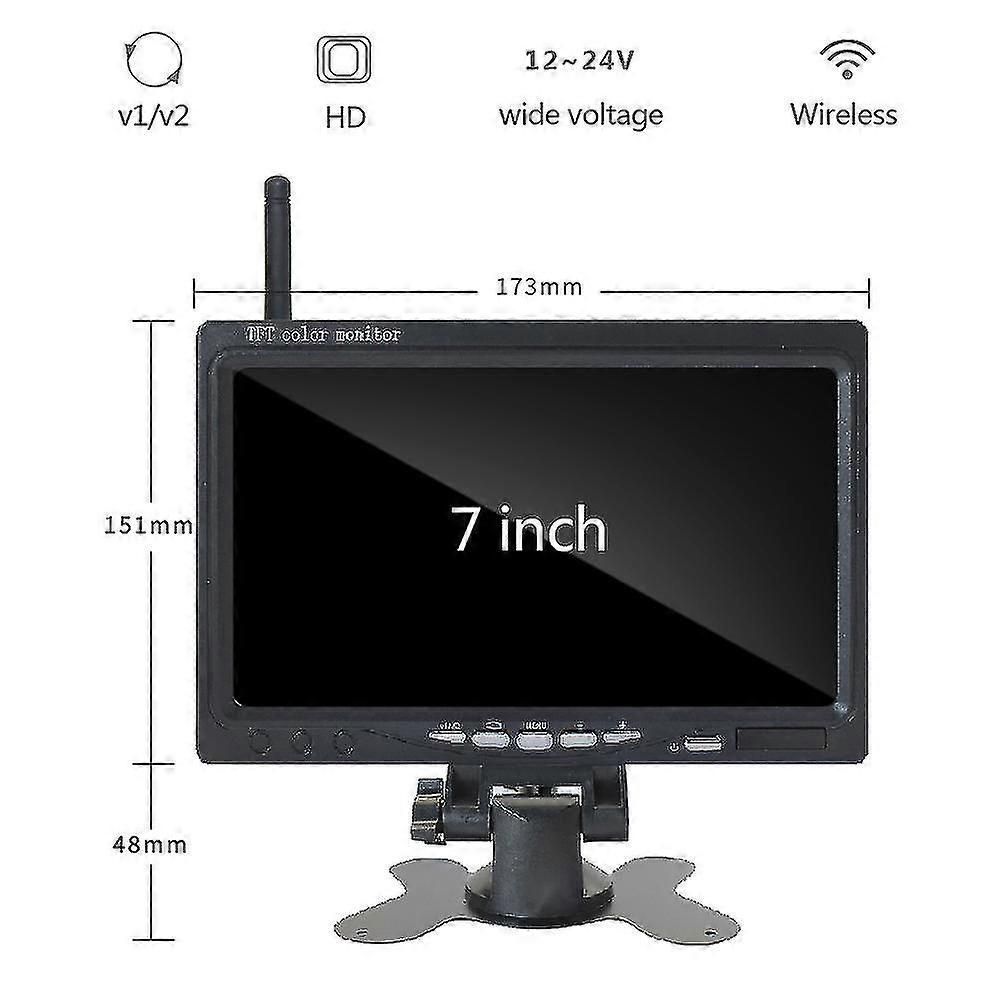 7inch Monitor Wireless Rear View Backup Camera Night Vision System For Car Rv Truck Bus zxin