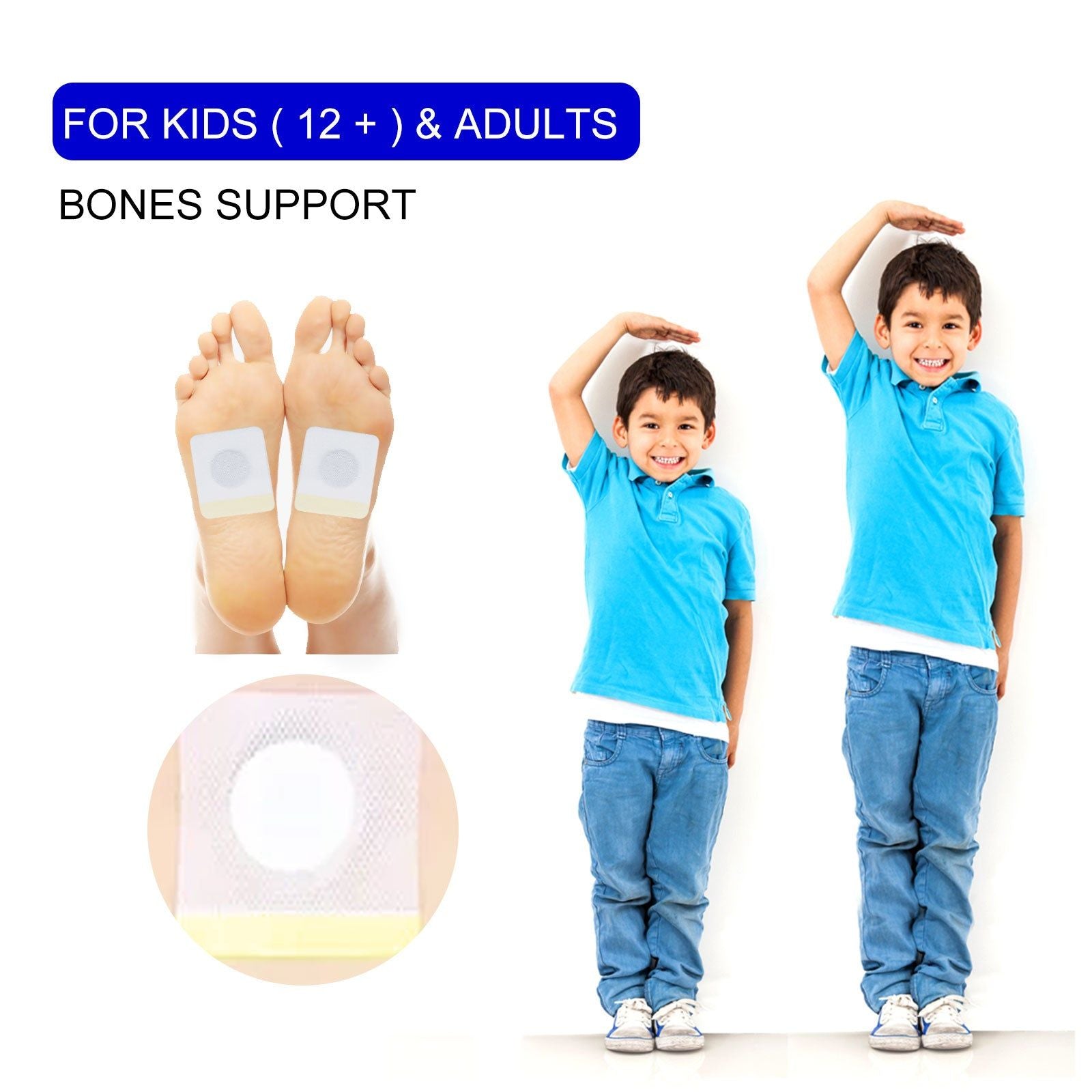 Boost Height Naturally with Acupoint Stimulation Foot Patches, Promote Bone Growth, Easy to Use ,16pcs