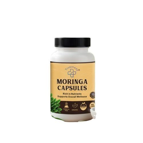 Trustmeds Organic Moringa Capsules 60 Count for Energy & Immunity