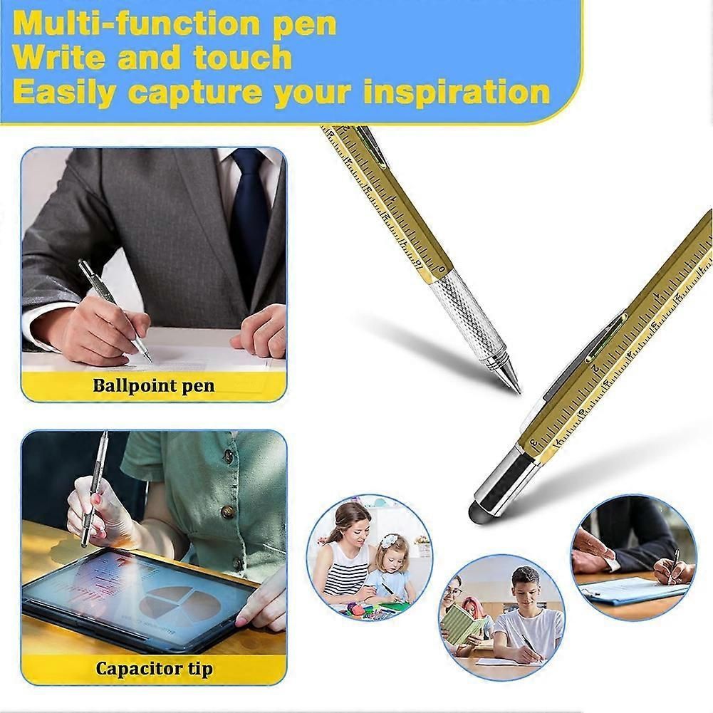 24 PCS 6-in-1 Multitool Pen with Ruler, Level, Stylus, Screwdrivers - Ideal Gift for Men
