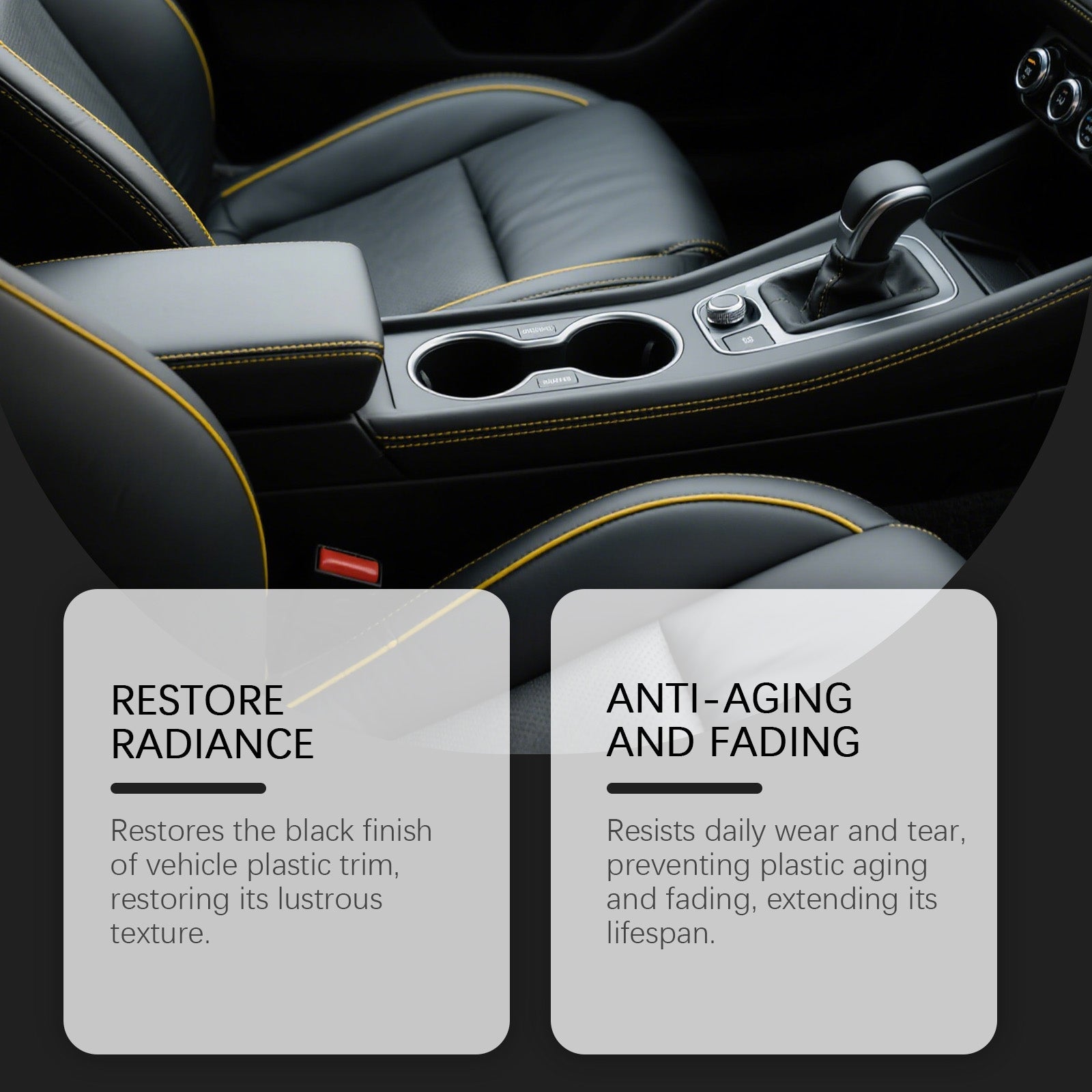 Car Plastic Decontamination & Shine Restorer, Interior Polishing, Fading Prevention ,1set