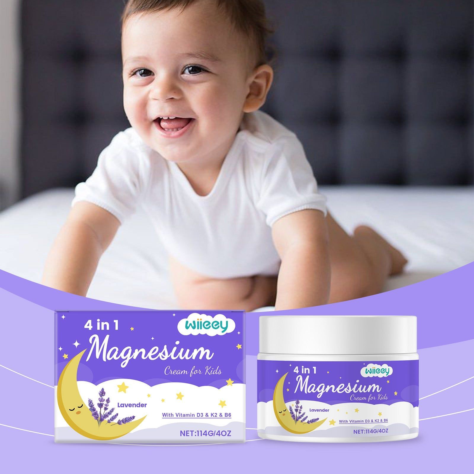 Children's Moisturizing Magnesium Cream, Gentle Relaxing Skin Barrier Support, Natural Hydration ,114g