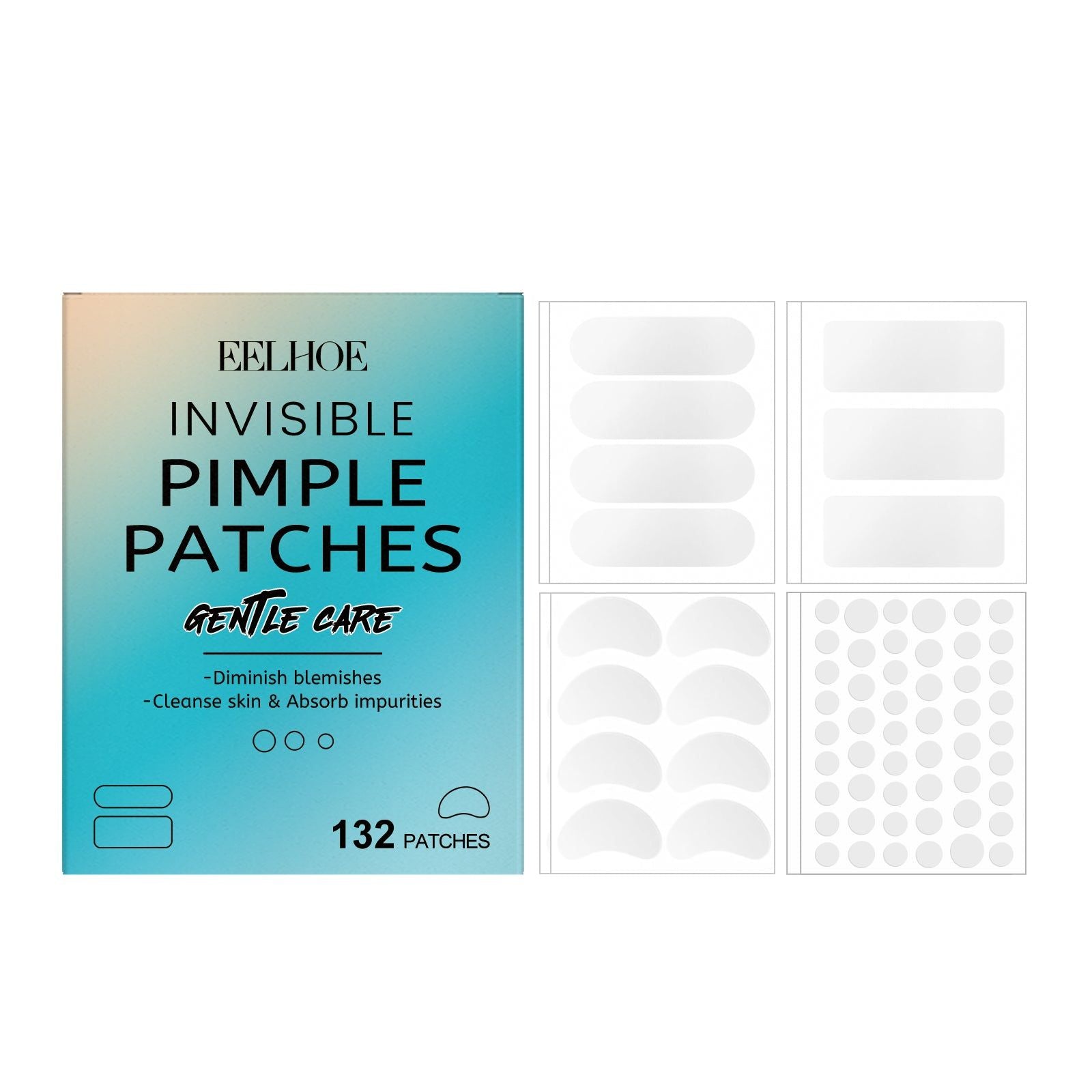 Clear Acne Patch with Salicylic & Hyaluronic Acid, Breathable Skin Care, Fast Spot Treatment ,132pcs