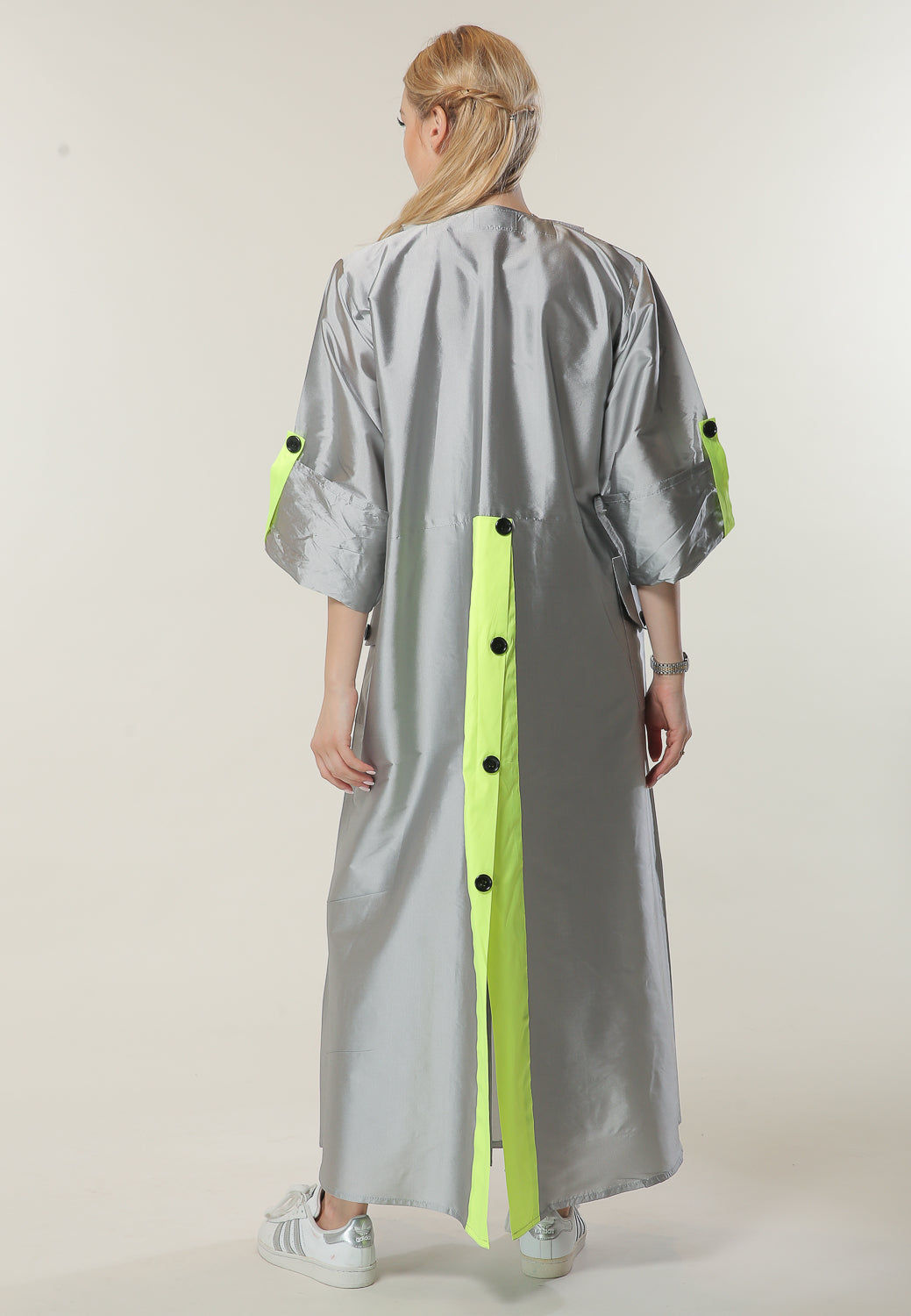 MOiSTREET Silver Casual Abaya