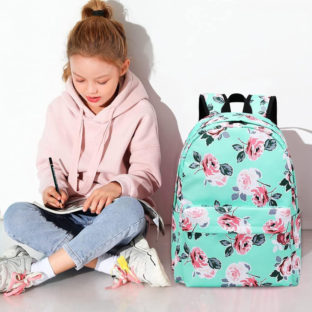 Teen Backpacks for Girls School Bags Student Bookbags with Lunch Box Pencil Case