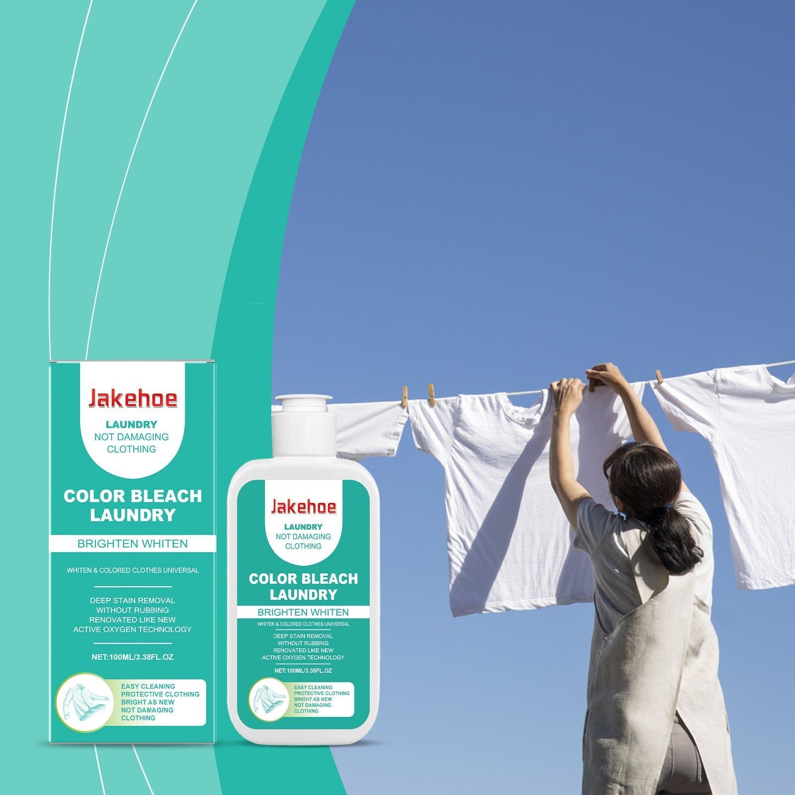 Color Bleach Laundry Detergent, Oil Stain Removal, Gentle, Lasting Fragrance ,100ml