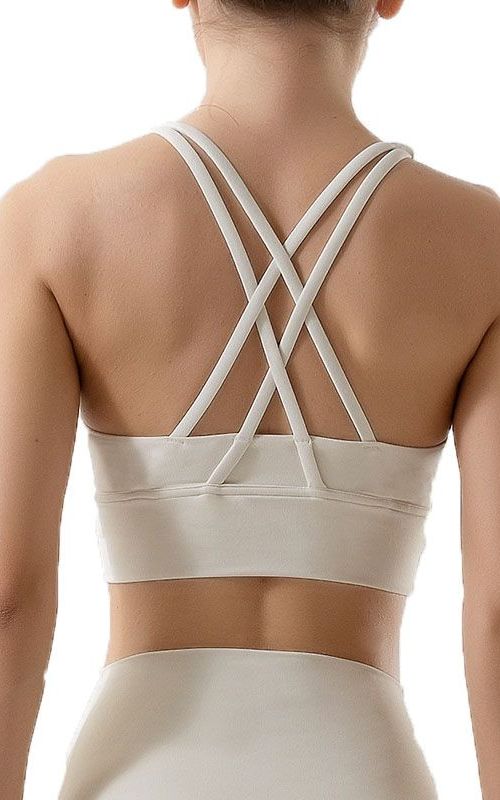 Sports Bra Women Wireless Cross Back Nylon Yoga Bra Shockproof Running Bra