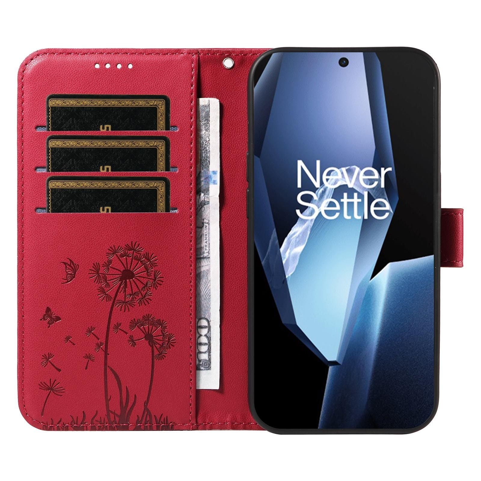 Dandelion Embossed Leather Case For OnePlus 13R 5G Global
