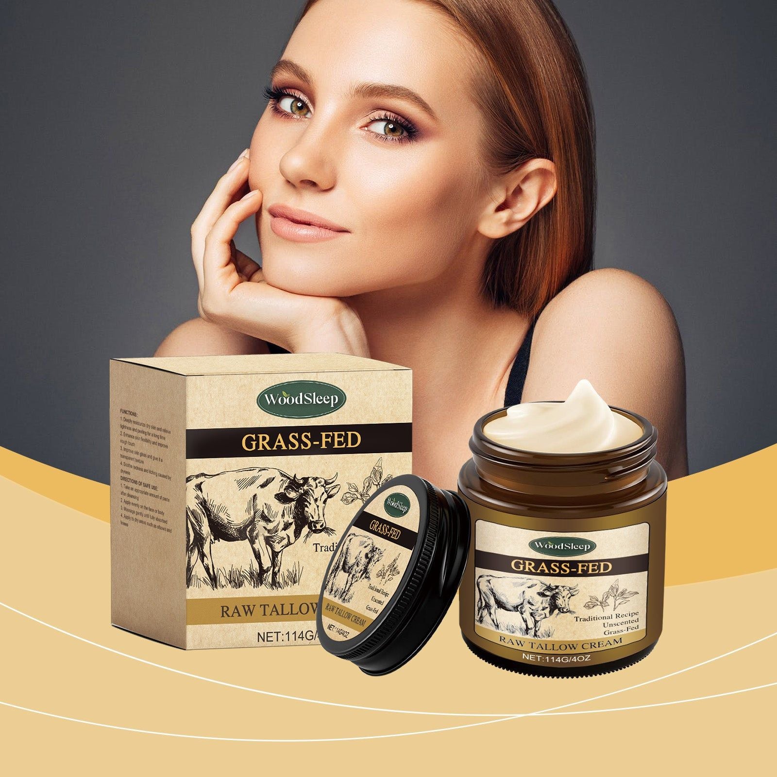 Beef Tallow Skin Care Moisturizer, Hydrating, Nourishing, Anti-Aging, Natural Glow ,114g