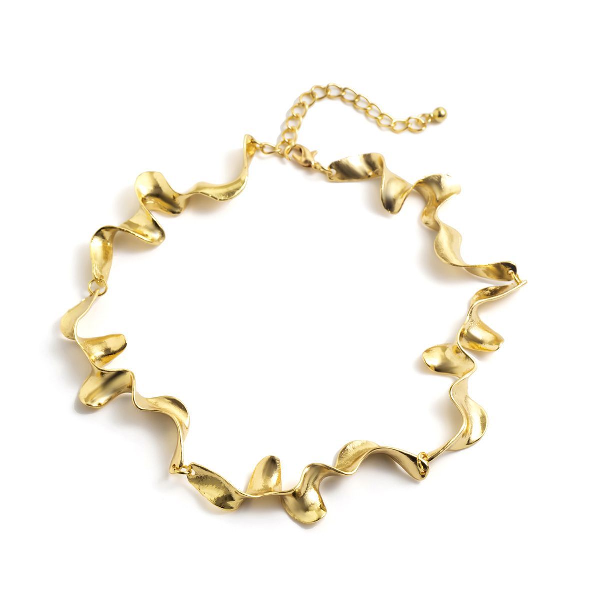 Geometric Twisted Design Necklace Liquid Lava Metal Collar Choker Punk Lava Chain Necklace