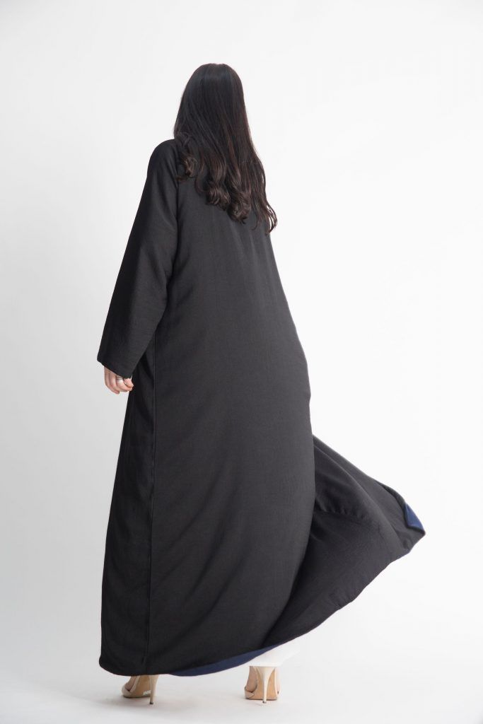 MOiSTREET Front Blue Paneled Abaya