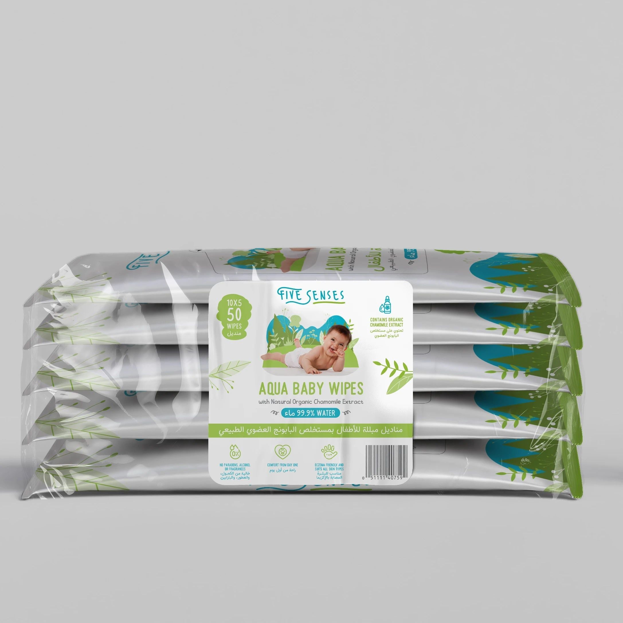 Aqua Baby Wipes 10 Wipes X 5