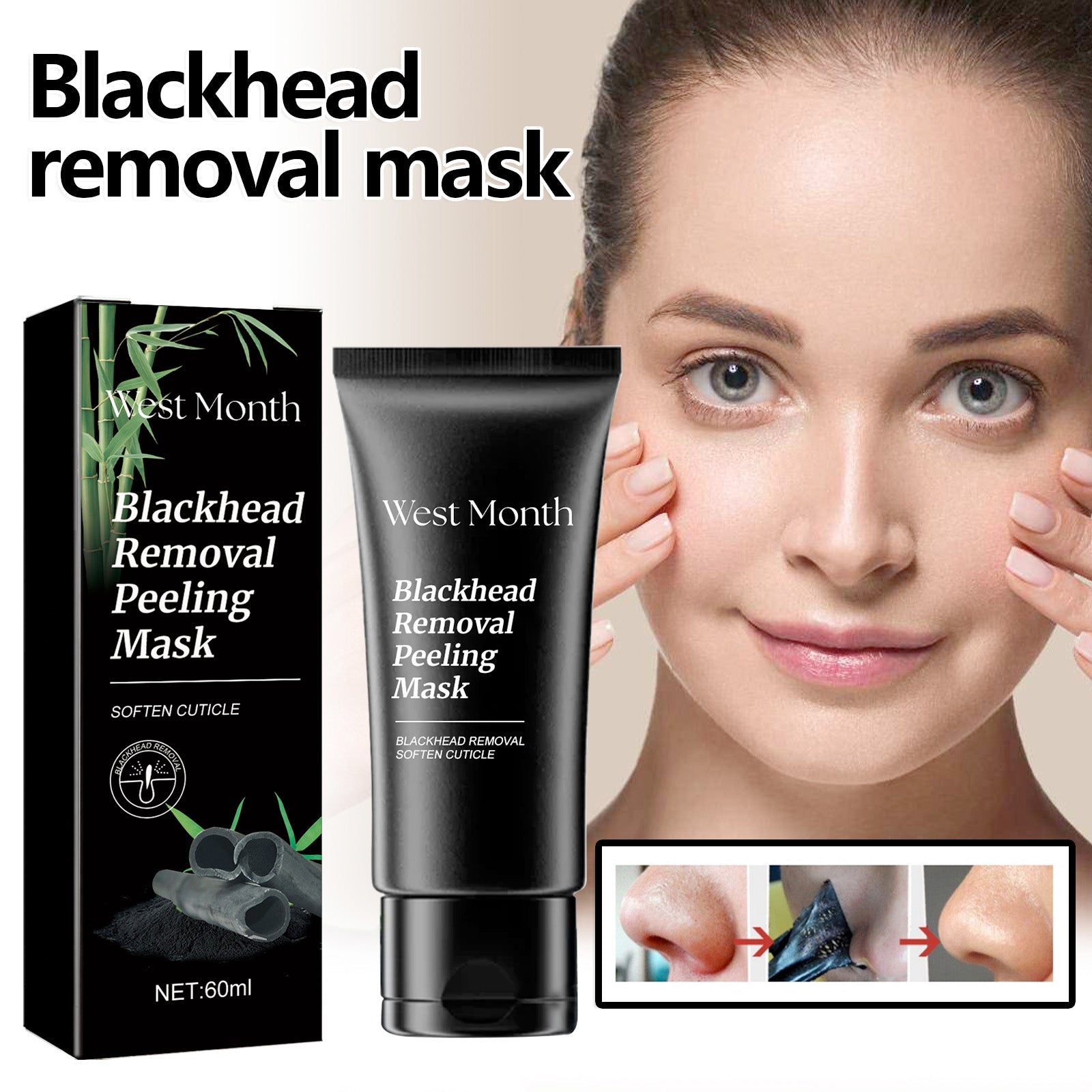 Blackhead Removal Mask for Clear Skin, Pore Cleanse, Oil Control, Acne Treatment ,60ml
