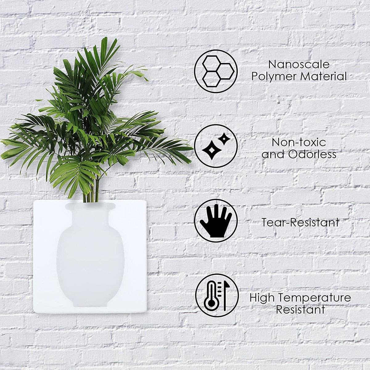 2pcs Silicone Sticky Vase Magic Flower Plant Container Office Home Wall Decoration