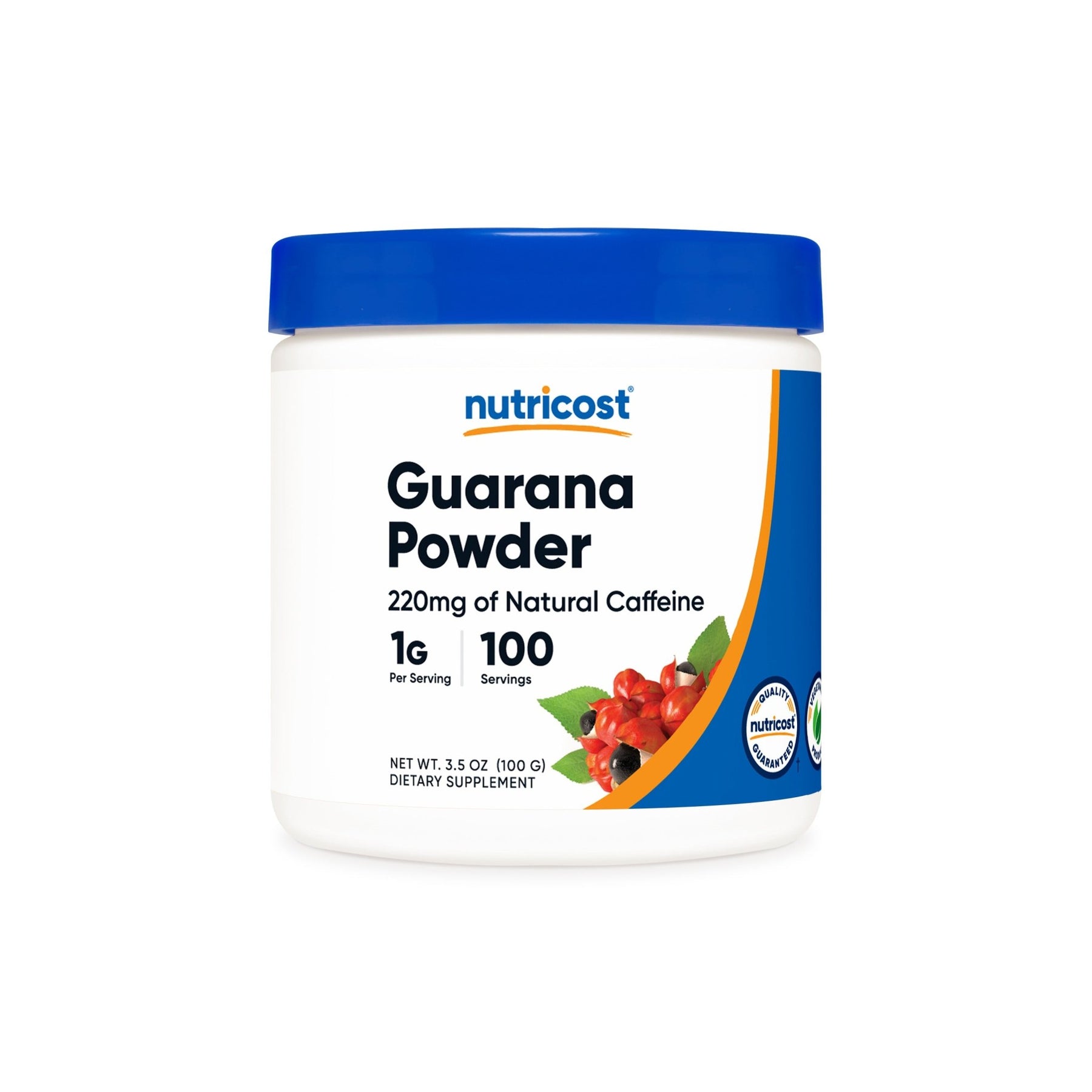 Nutricost Guarana Powder 100 Grams - Natural Herbal Brazilian Caffeine Energizer Supplement