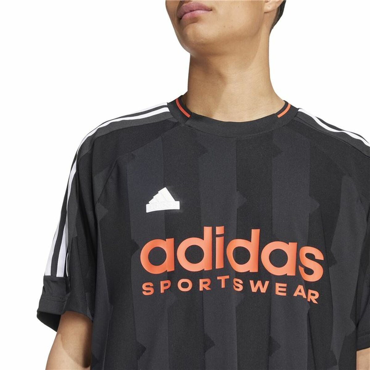 Men’s Short Sleeve T-Shirt Adidas House Of Tiro Jacquard Jersey Black