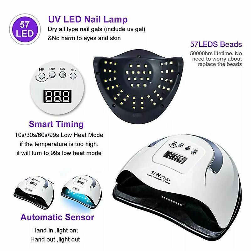 360w Uv Led Nail Lamp 57 Led 4 Timer Nail Dryer With Motion Sensing Memory Function Removable For All Nail Gel Light Home Salon