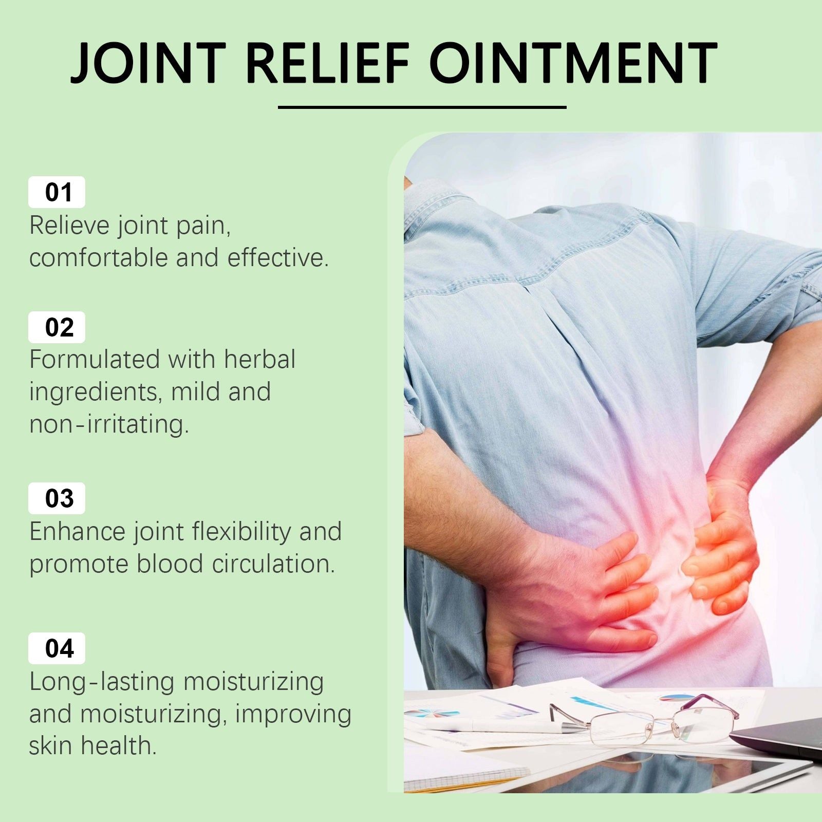 Body Care Cream, Natural Joint Pain Relief, Soothing Massage for Neck and Knees ,50g