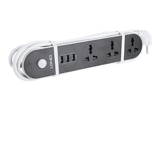LDNIO SC3301 Trailing Socket (3 USB Ports &amp; 3 Socket Outlets)
