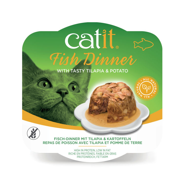 Catit Fish Dinner, Tilapia & Potato 80 g-(Near Expiry)