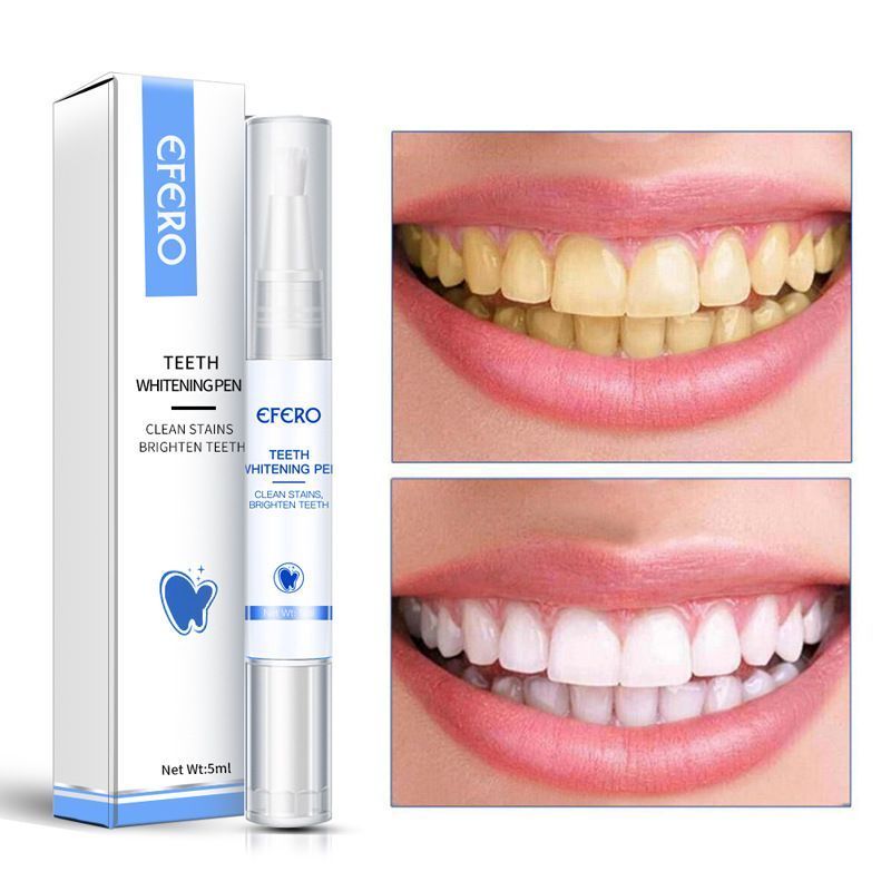 2PCS EFERO Teeth Whitening Pen, Effective Stain Remover for Coffee, Tobacco & Yellow Teeth, Oral Care Whitening Stick 5ml