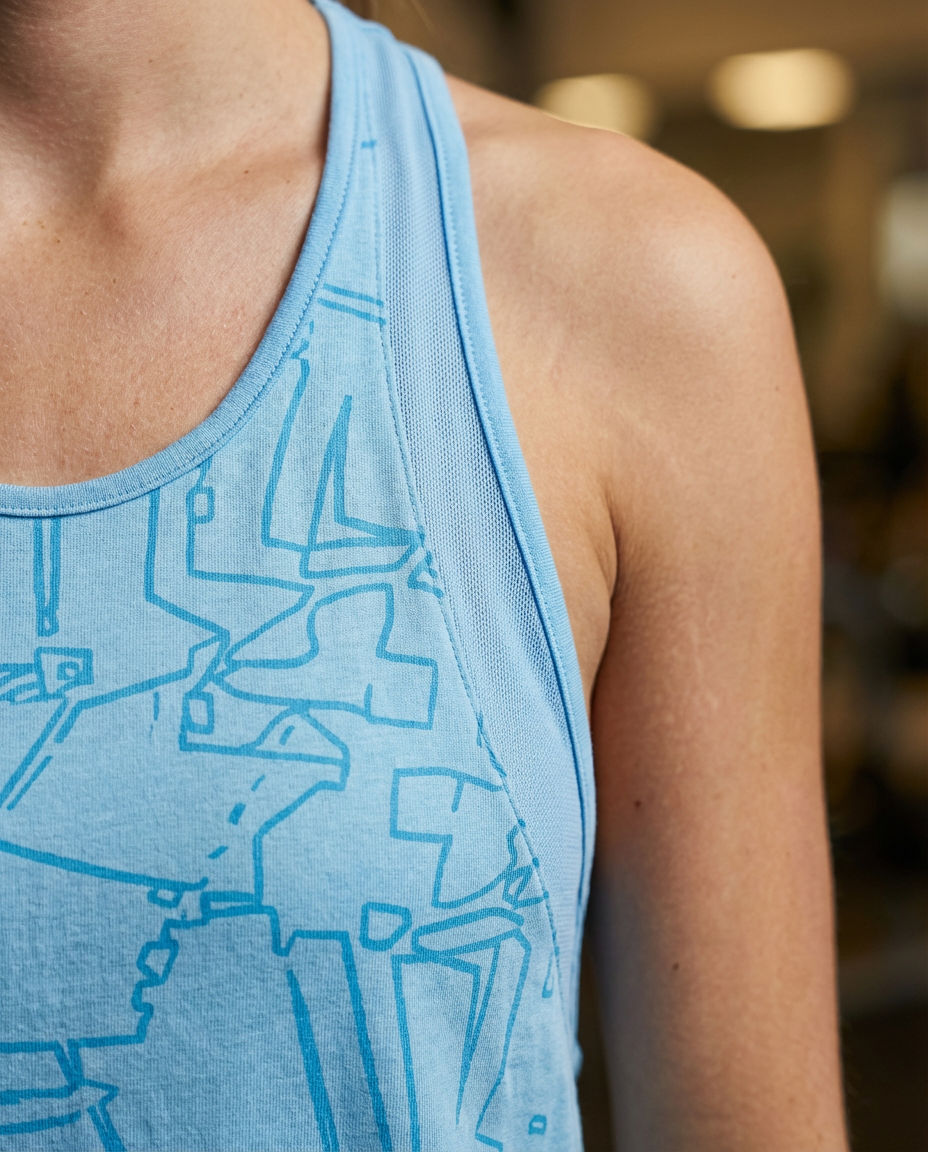 Under Armour Light Blue Patterned Training Tank