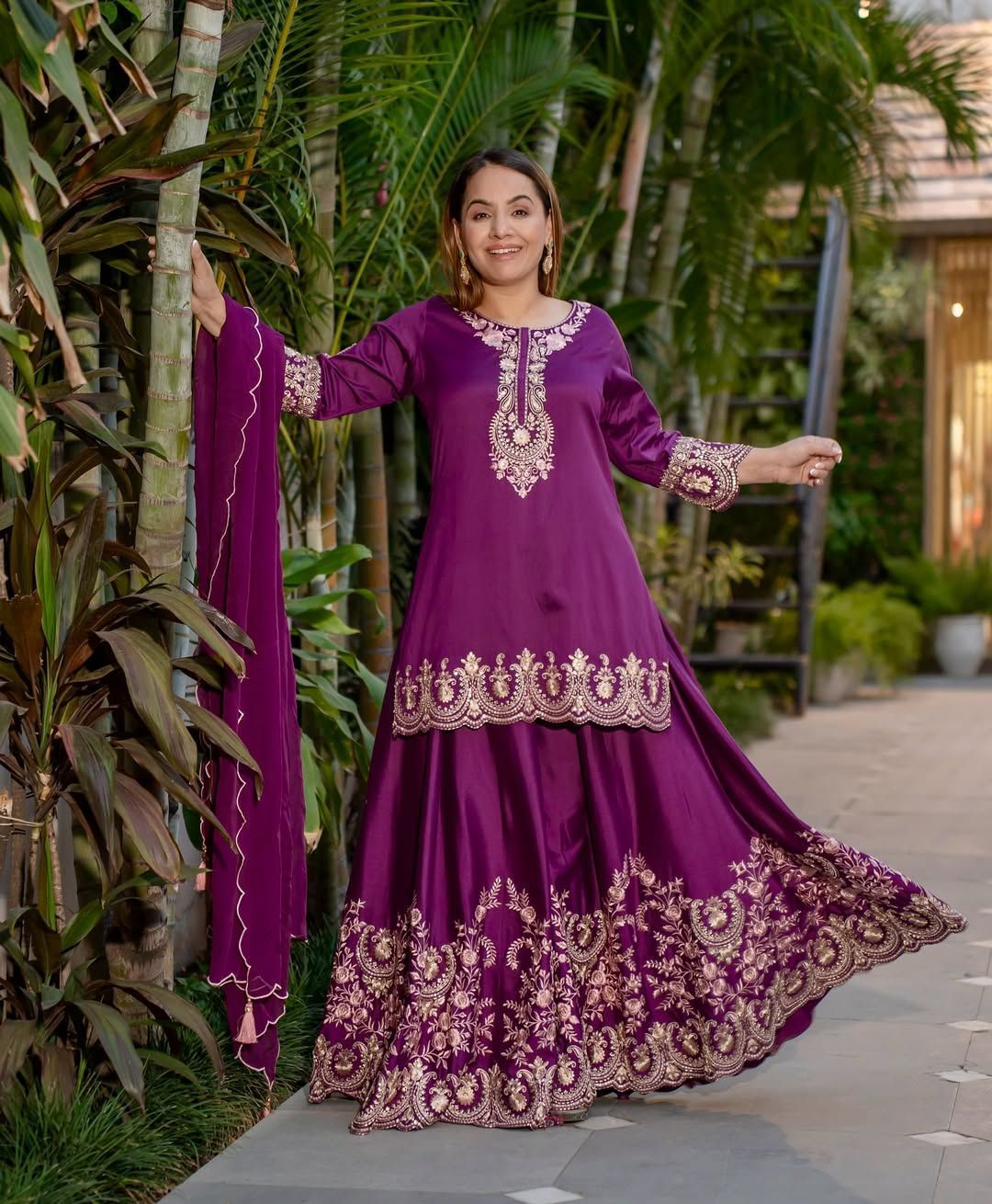 Fab Zone Beautiful Suit Set With Embroidery Work With Fancy Borders Lace Work