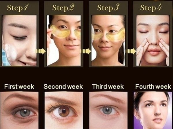 50 Pair Collagen Eye Mask Gold Powder Eye Patch Anti Wrinkle Moisturizing Under Eyes Pads