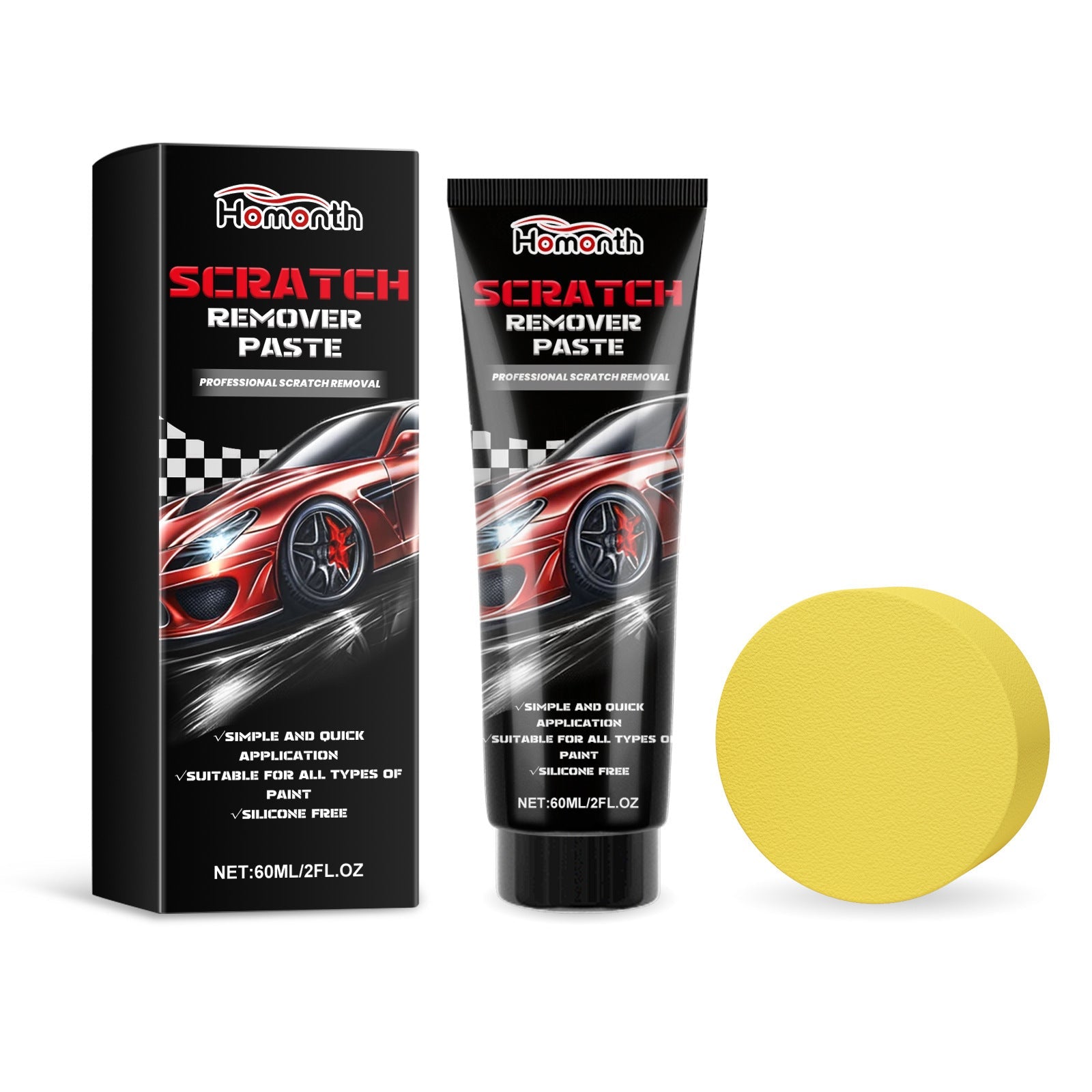 Car Scratch Repair Paste, Quick Scratch Remover, Paint Touch Up, Car Polishing, Car Maintenance ,1set