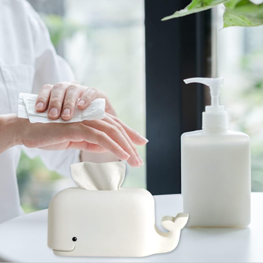 Silicone Whale Tissue Box Tablet Phone Stand Tissue Dispenser Holder Napkin Organizer
