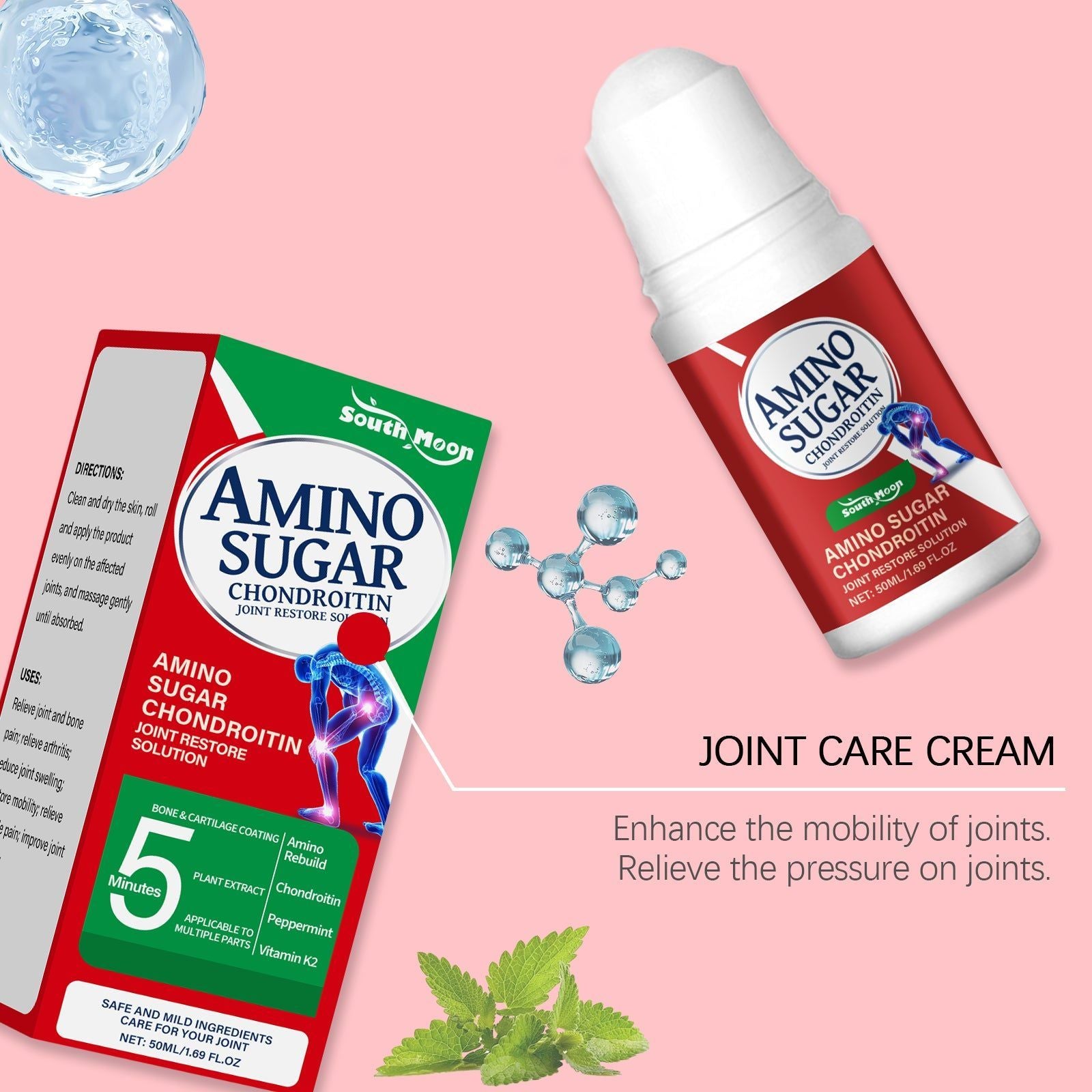 Amino Sugar Joint Care Solution, Relieve Discomfort, Restore Flexibility ,50ml
