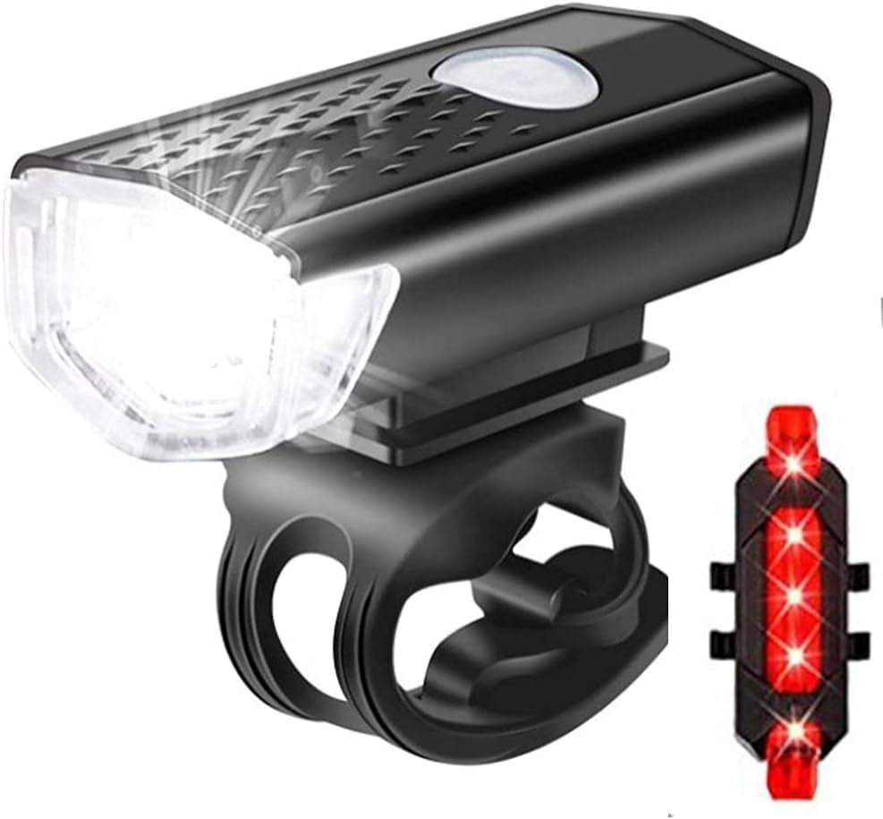 Bright LED Bike Light Set Front Headlight And Rear Taillight For Bicycle Night Ride