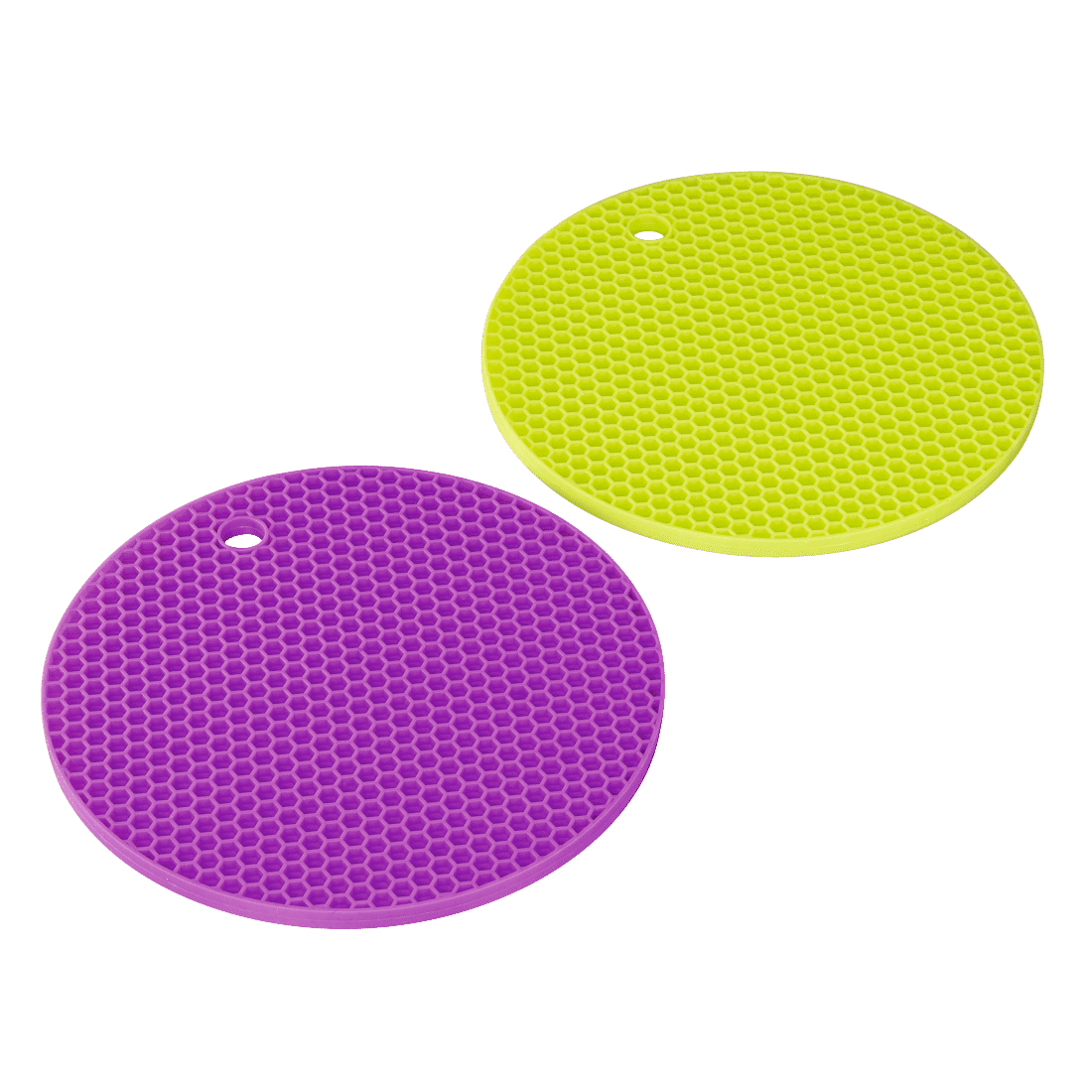 XAVAX 111527 Silicone Pot Coaster, green/violet, 2 pieces