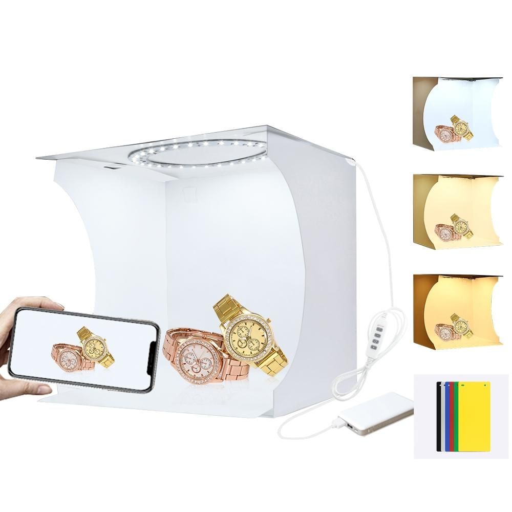 LED Ring for Photography Studio, 23cm, Foldable Light Box, Laptop, Photographic
