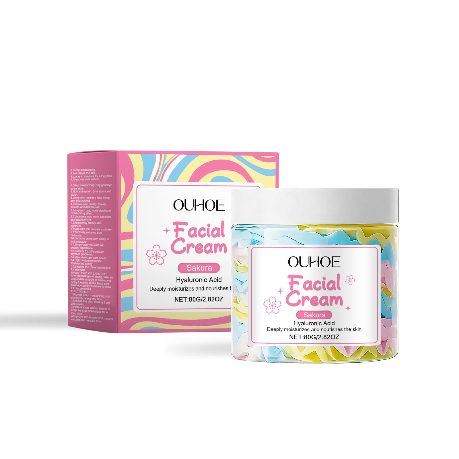 Cherry Blossom Facial Care Cream, Hydrating Moisturizer, Nourishing Skin ,80g