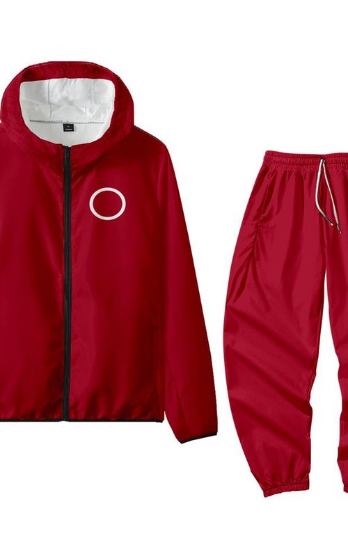 Squid Game Cosplay Sportswear Track Suit Unisex Winter Autumn Zipper Hooded Jacket Pants